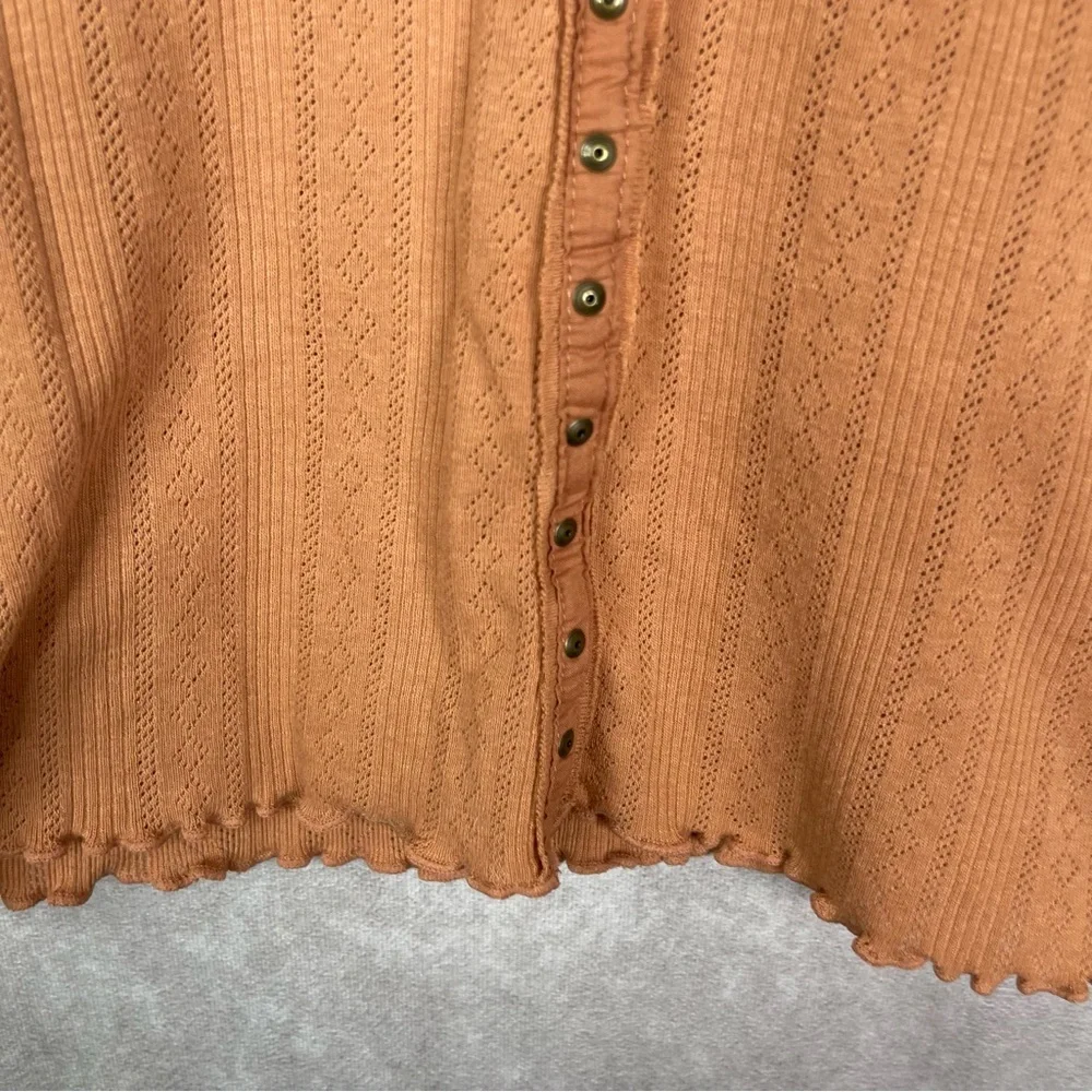 Free People On The Road Crop Cardi Snap Front Top In Beige Women's Size M